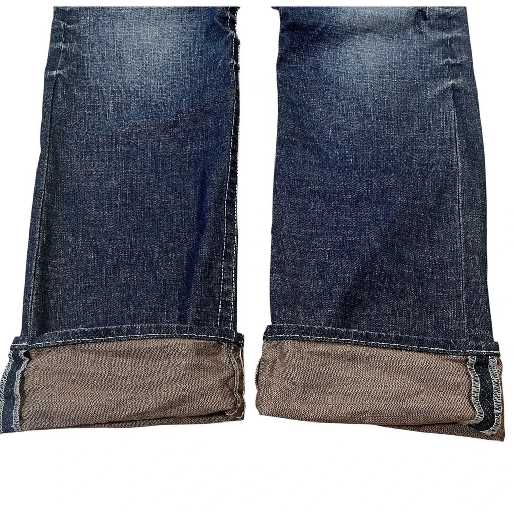 Vintage Monarchy Jeans‎ Mens 36x37 Medium Wash Distressed Denim Whisker Fade Y2K